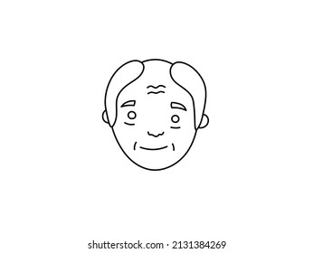 Vector Isolated Old Grandfather Bald Head Stock Vector (Royalty Free ...