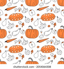 Vector aislado sobre fondo blanco. Patrón de otoño.