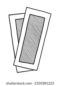 VECTOR ISOLATED ON A WHITE BACKGROUND DOODLE ILLUSTRATION OF WAX STRIPS FOR DEPILATION