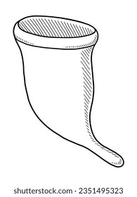 VECTOR ISOLATED ON A WHITE BACKGROUND DOODLE ILLUSTRATION OF A HYGIENIC MENSTRUAL CUP