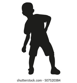 vector, isolated on white background, silhouette child, boy