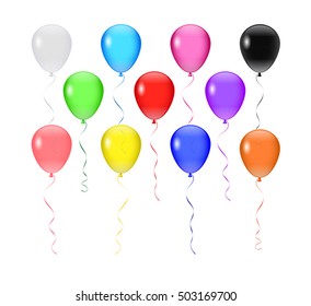 Vector isolated on white transparent balloons. 