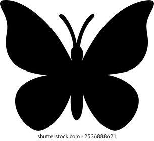 Vector isolated one butterfly white silhouette