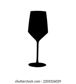 Vector isolated one cocktail long stemmed glass colorless black outline silhouette shadow shape