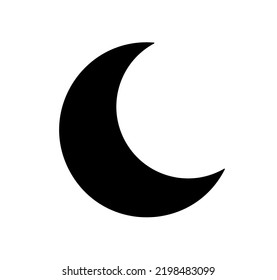 Vector isolated one crescent moon simplest geometric symbol colorless black outline silhouette shadow