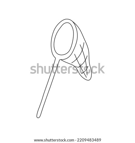 Vector isolated one empty  butterfly net colorless black and white contour line easy drawing