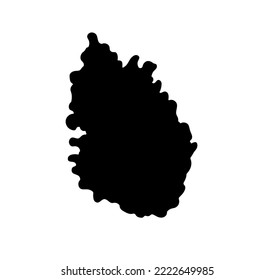 Vector isolated one fir cone
pine cedar cone colorless black and white outline silhouette shadow shape stencil