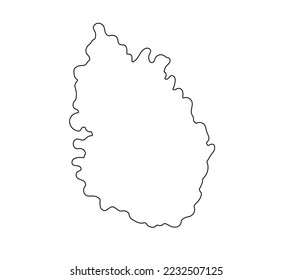 Vector isolated one fir cone  colorless black and white closed line contour stencil template for cutting