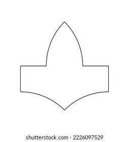 Vector isolated one girih Alhambra ornament pattern element simple geometric shape colorless black and white contour line easy drawing
