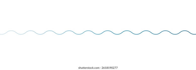 Vector isolated one line simple wave drawing. Single line wave minimal tattoo sketch. Vector illustration. EPS 10 . 
