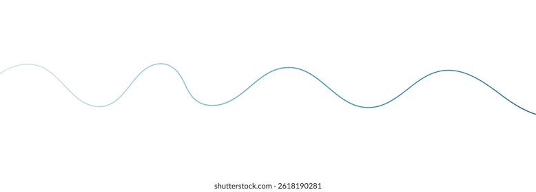 Vector isolated one line simple wave drawing. Single line wave minimal tattoo sketch. Vector illustration. EPS 10 . 