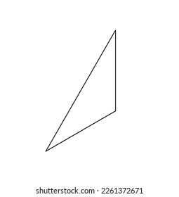 Vector isolated one part of equilateral triangle divided into three equal parts colorless black and white contour line easy drawing