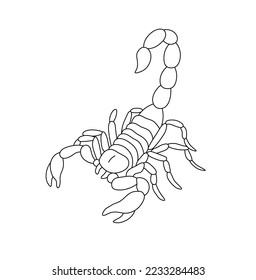 Vector isolated one scorpion with claws and sting colorless black and white contour line easy drawing svg