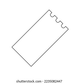 Vector isolated one simple minimal ticket shape stencil template colorless black and white contour line easy drawing