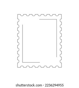 Vector isolated one simple minimal postal mark with edges  colorless black and white contour line easy drawing
