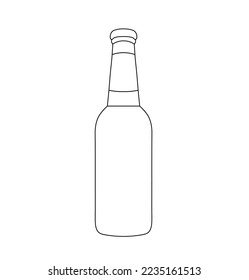 Vector isolated one simple symmetric bottle colorless black   white contour line easy drawing