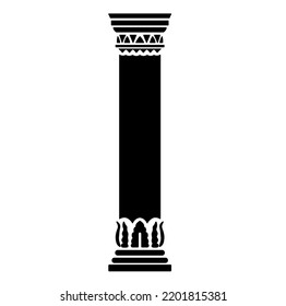 Vector isolated one single antique column with stucco colorless black and white contour line easy drawing