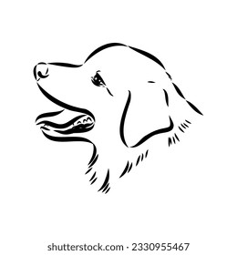 Vector isolated one single Australian Shepherd dog head black and white bw two colors silhouette. Template for laser engraving or stencil
