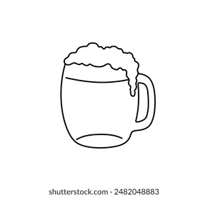 Vector isolated one single beer mug with foam logo	