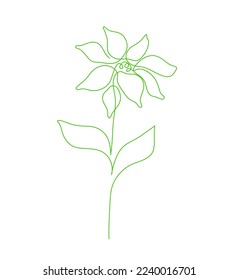 Vector isolated one single continuous line freehand drawing on white background