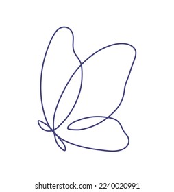 Vector isolated one single continuous line freehand drawing on white background