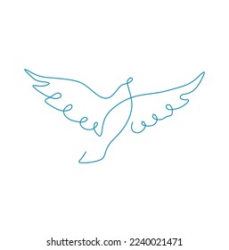 Vector isolated one single continuous line freehand drawing on white background