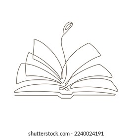 Vector isolated one single continuous line freehand drawing on white background