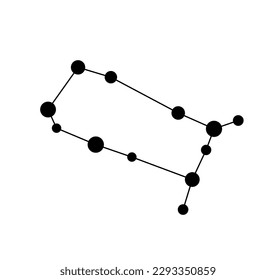 Vector isolated one single Gemini stars constellation map scheme colorless black and white contour line easy drawing