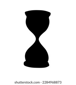 Vector isolated one single hourglass sandglass colorless black and white outline silhouette shadow shape