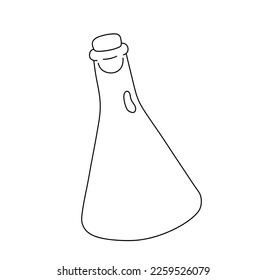 Vector isolated one single simple minimal triangle glass jar with stopper  colorless black and white contour line easy drawing