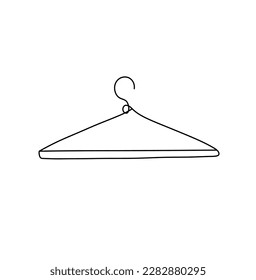 Vector isolated one single simple clothes hanger colorless black and white contour line easy drawing