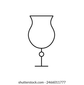 Vector isolated one single simple glass icon logo symbol colorless black and white contour line easy drawing