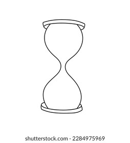 Vector isolated one single simplest empty hourglass sandglass colorless black and white contour line easy drawing