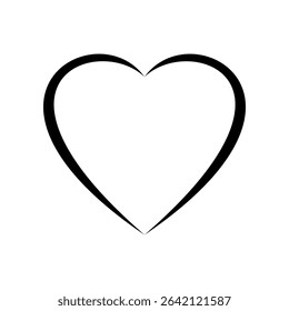 Vector isolated one single simplest heart shape open line colorless black and white contour line easy drawingVector isolated one single simplest heart shape open line colorless black and white contour