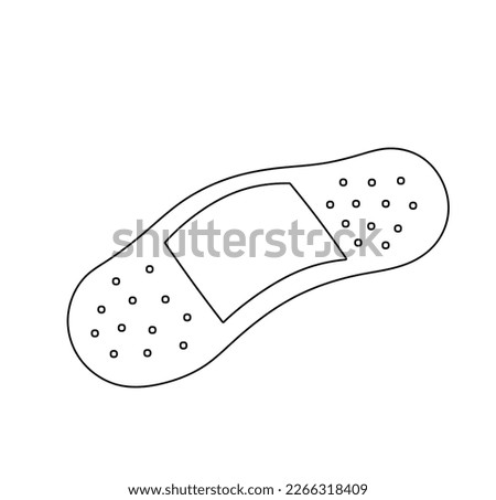 Vector isolated one single sticking plaster colorless black and white contour line easy drawing Сток-фото © 