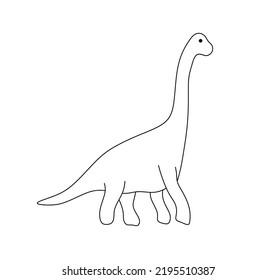 Vector Isolated One Walking Dino Long Stock Vector (royalty Free 