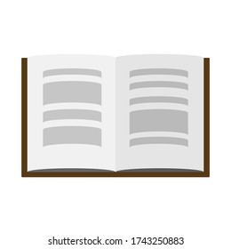 Vector isolated open book on white background, illustration
