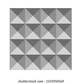 Vector isolated optical illusion squares pattern in grey shades 