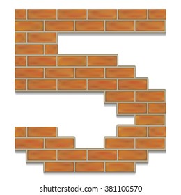 Vector isolated orange brick digits