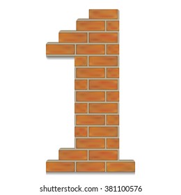 Vector isolated orange brick digits