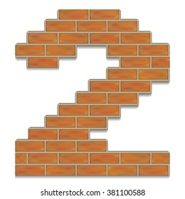 Vector isolated orange brick digits
