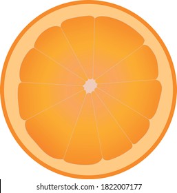vector isolated orange. decor for the new year. bright and delicious slice of orange.