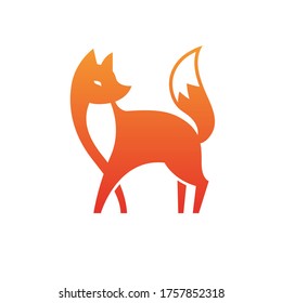 Vector isolated orange fox icon. Creative logo concept