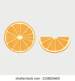 Vector isolated oranges for your creativity. Colorful flat illustration.