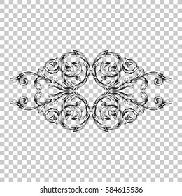 Vector isolated ornament in baroque style.