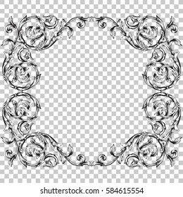 Vector isolated ornament in baroque style.