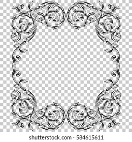 Vector isolated ornament in baroque style.