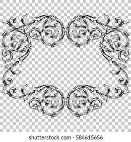 Vector isolated ornament in baroque style.