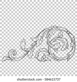 Vector isolated ornament in baroque style.