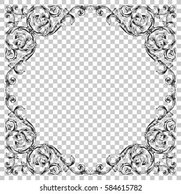 Vector isolated ornament in baroque style.